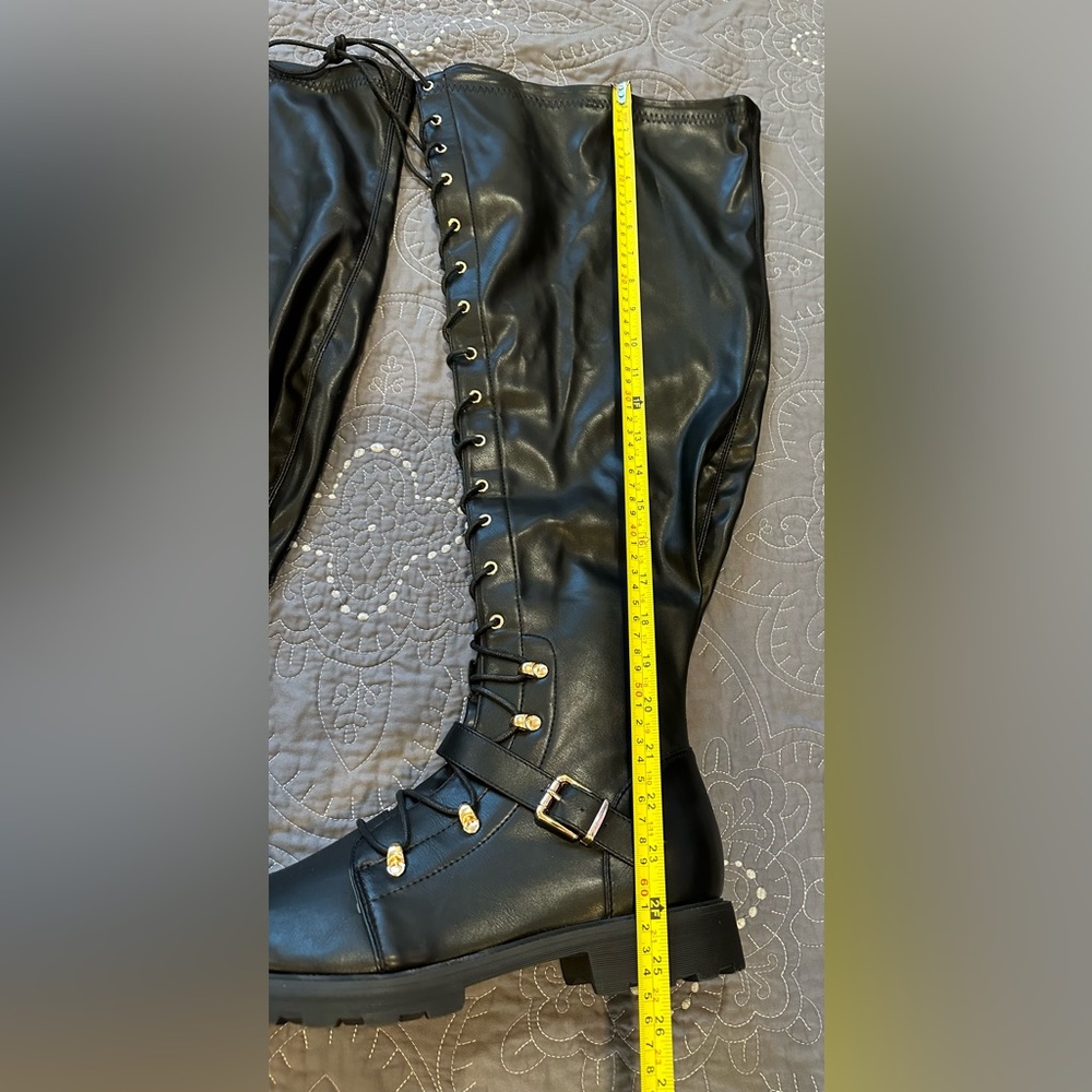 Shoedazzle Phyllida Black Tall Flat Boot NWOT Size 11 - Picture 5 of 11